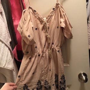 Off the shoulder pink romper!